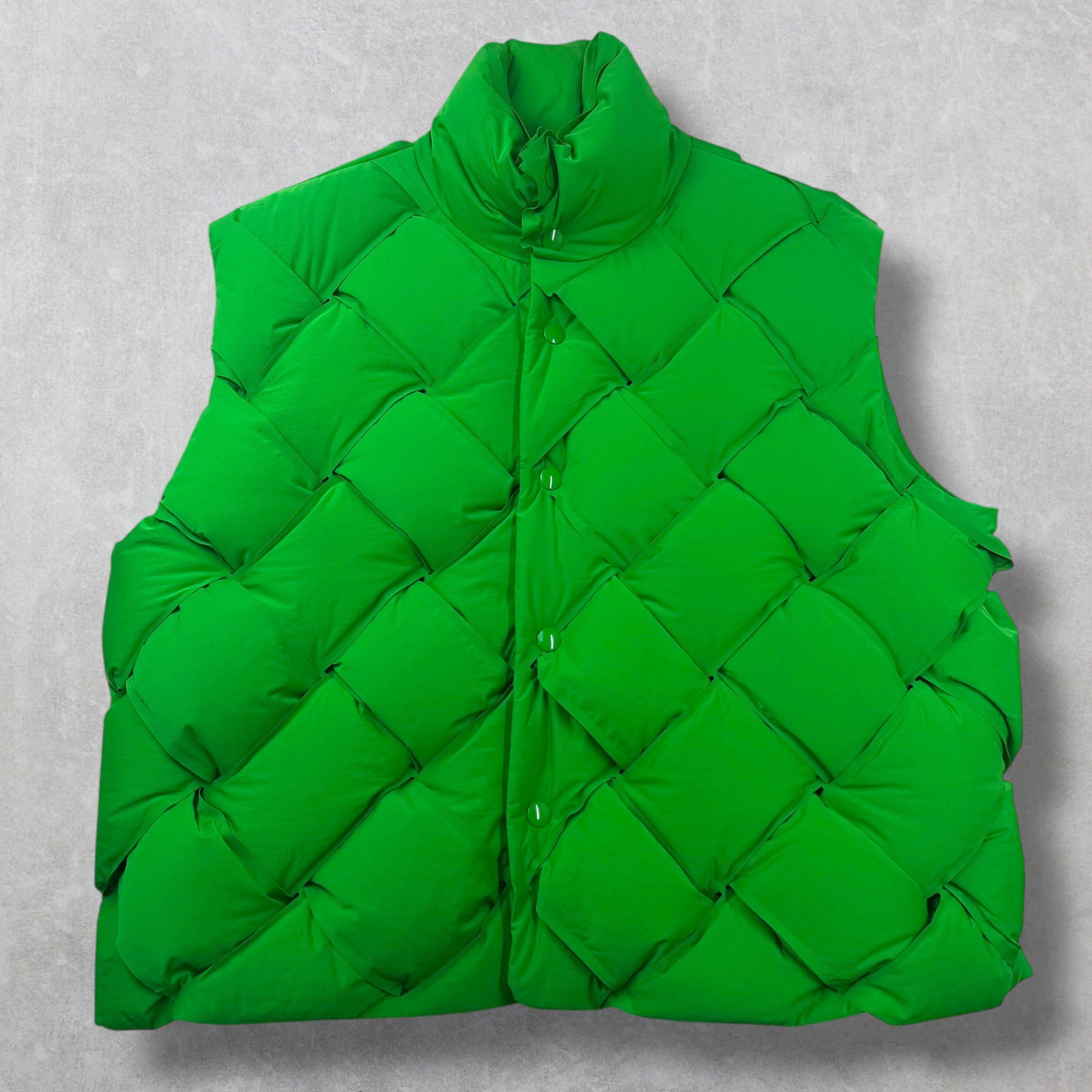Bottega Veneta Bottega Veneta Nylon Intrecciato Weave Green Puffer Vest XL Size US XL / EU 56 / 4 - 1 Thumbnail