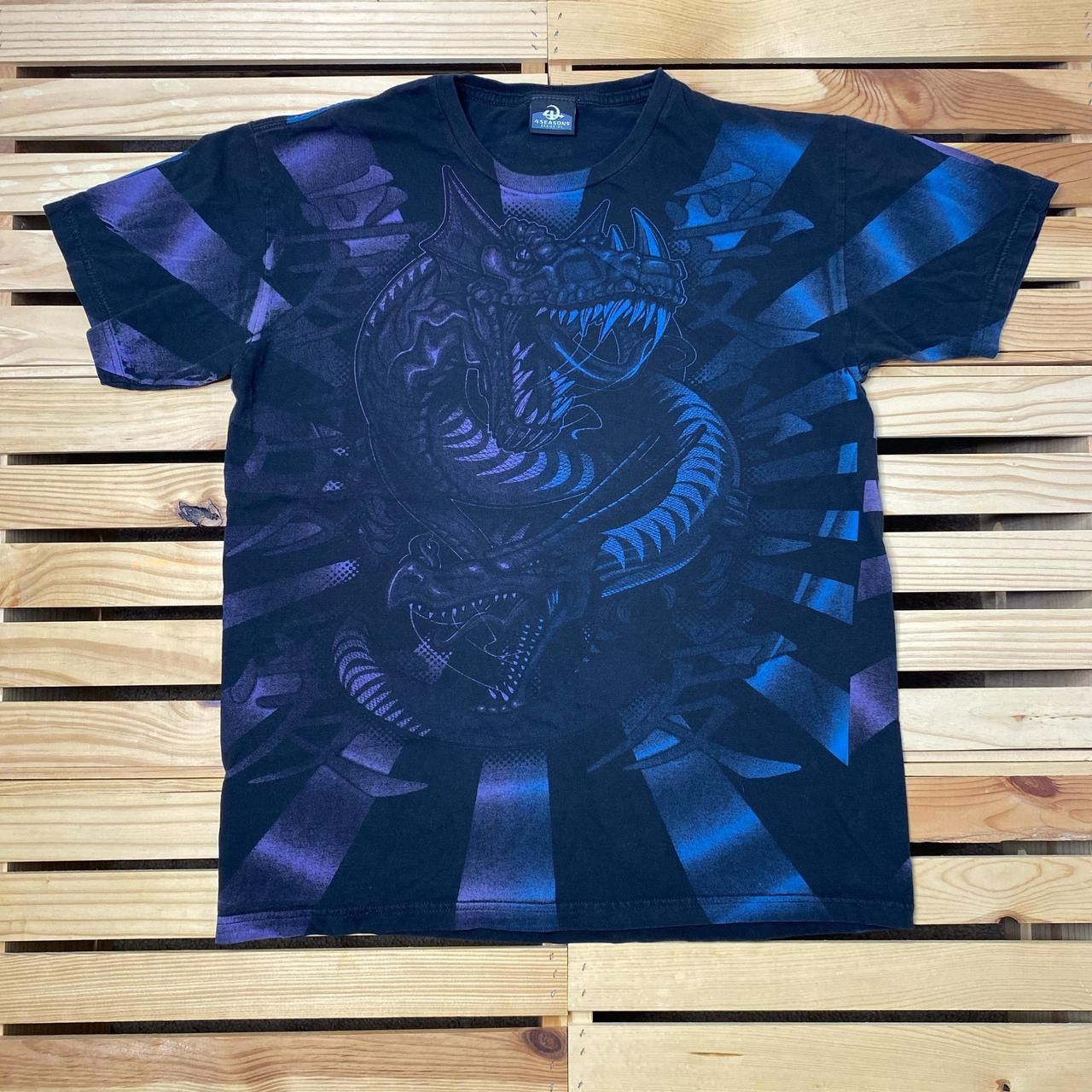 Other Vintage Anime Dragons Black Y2K AOP Tee Size Large Size US L / EU 52-54 / 3 - 1 Thumbnail