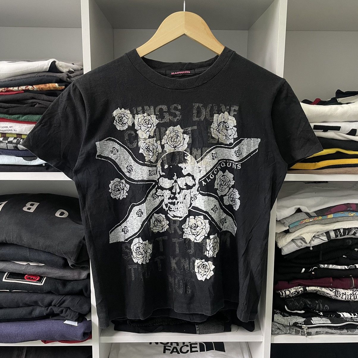 🇯🇵 ALGONQUINS Skull Rose Gothic Punk Japanese Women Tee