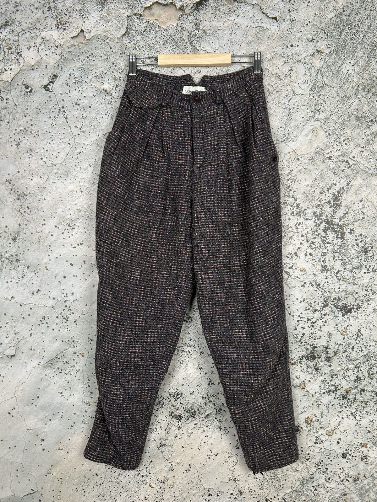 Calvin Klein × Vintage Vintage Calvin Klein 90s Avant Garde Alternative Wool Pants Size US 30 / EU 46 - 1 Thumbnail
