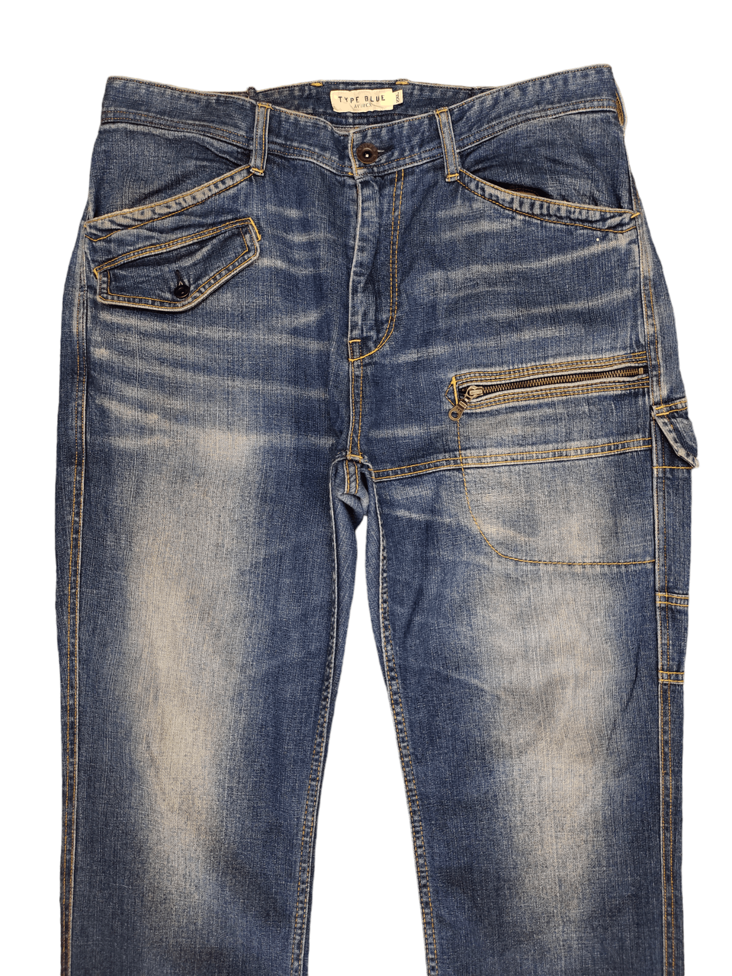 Avirex Avirex Type Blue Single Pocket Cargo Denim Pants Size US 36 / EU 52 - 2 Thumbnail