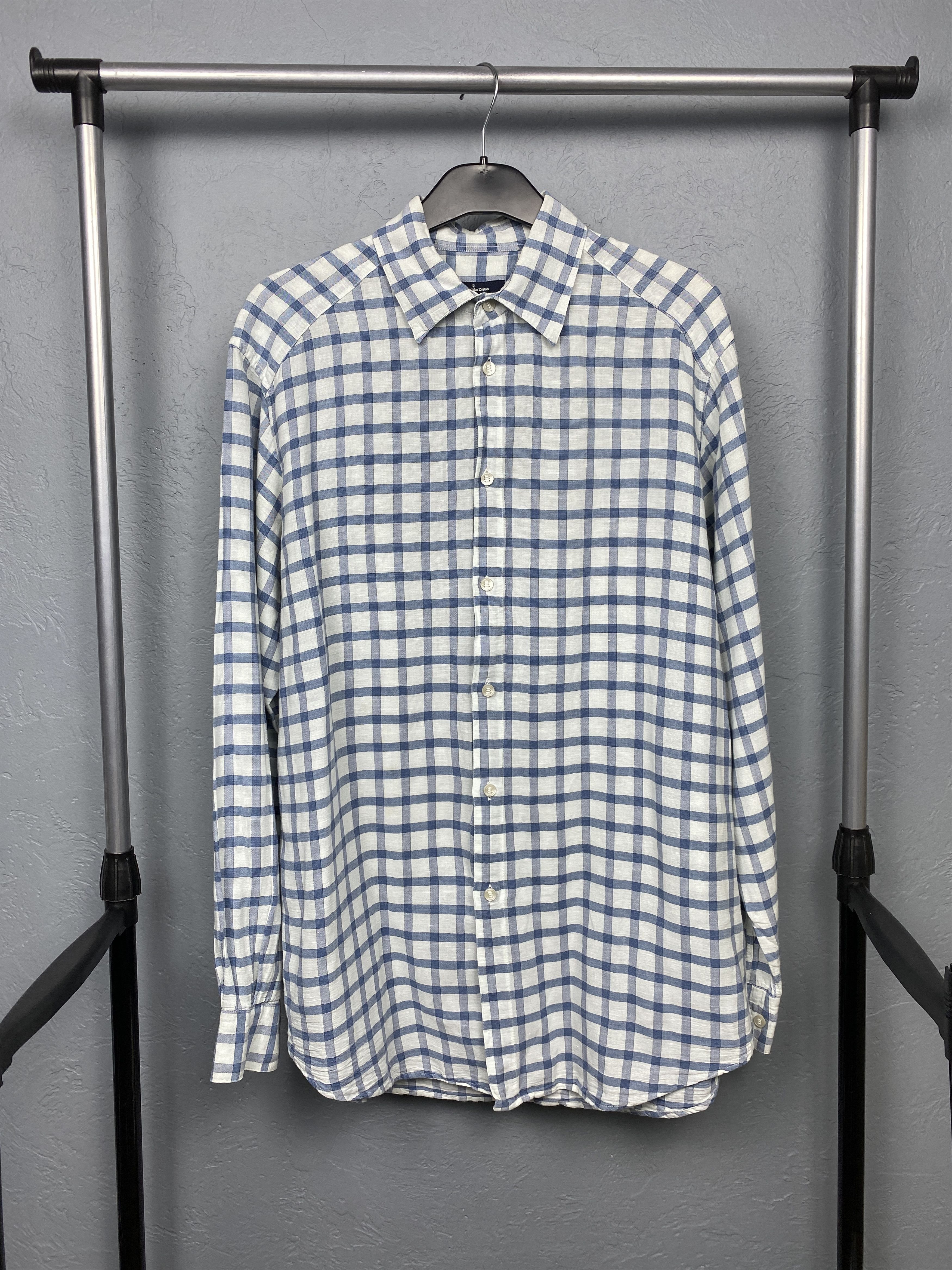 Ermenegildo Zegna Ermenegildo Zegna Vintage Mens LINEN Long Sleeve Shirt Size US L / EU 52-54 / 3 - 1 Thumbnail