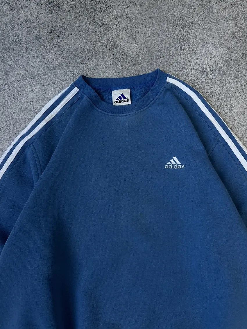 Adidas × Vintage Vintage Adidas 90s Blue Crewneck Sweatshirt Size US M / EU 48-50 / 2 - 6 Thumbnail