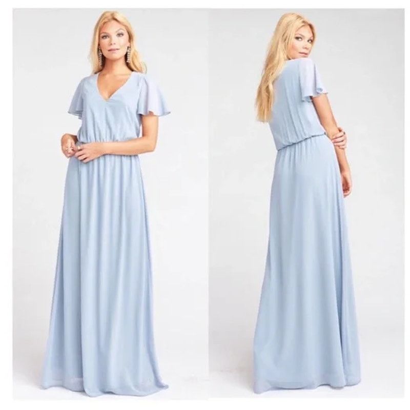 Show Me Your MuMu Show Me Your Mumu Michelle Flutter Maxi Dress Soft Blue XS Size XS / US 0-2 / IT 36-38 - 5 Thumbnail