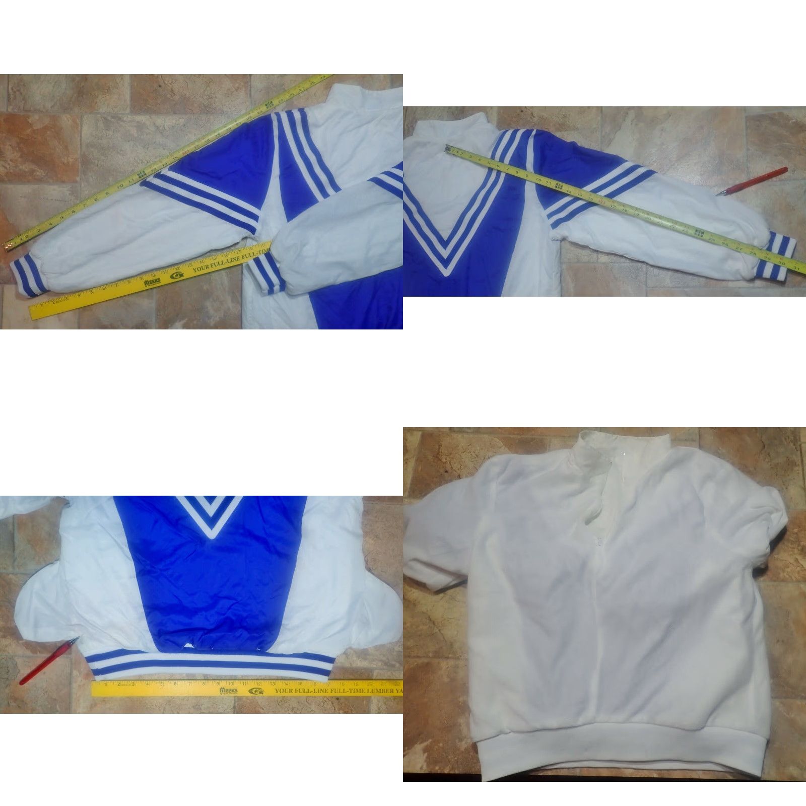 ESPIRIT VINTAGE Spirit Leader Cheerleader Women's Track Jacket 1/2 Zip Nylon Blue and White High School College All Seasons L Size L / US 10 / IT 46 - 8 Thumbnail