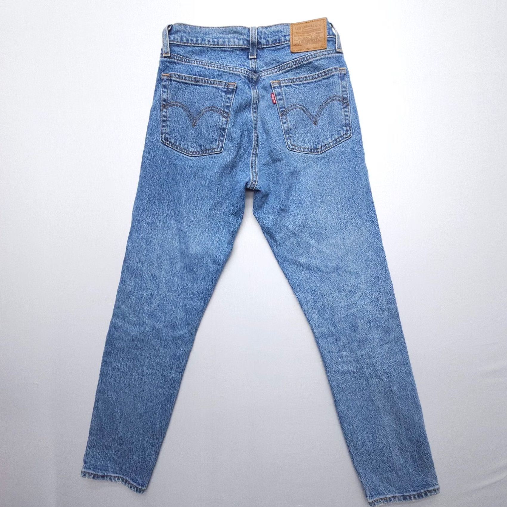 Levi's Levi's Premium Wedgie Jeans Womens 27" Inseam Button Fly High Rise Denim Blue 25 Regular 5-Pocket Comfort Straight Jean Size 42" / US 20 - 2 Thumbnail