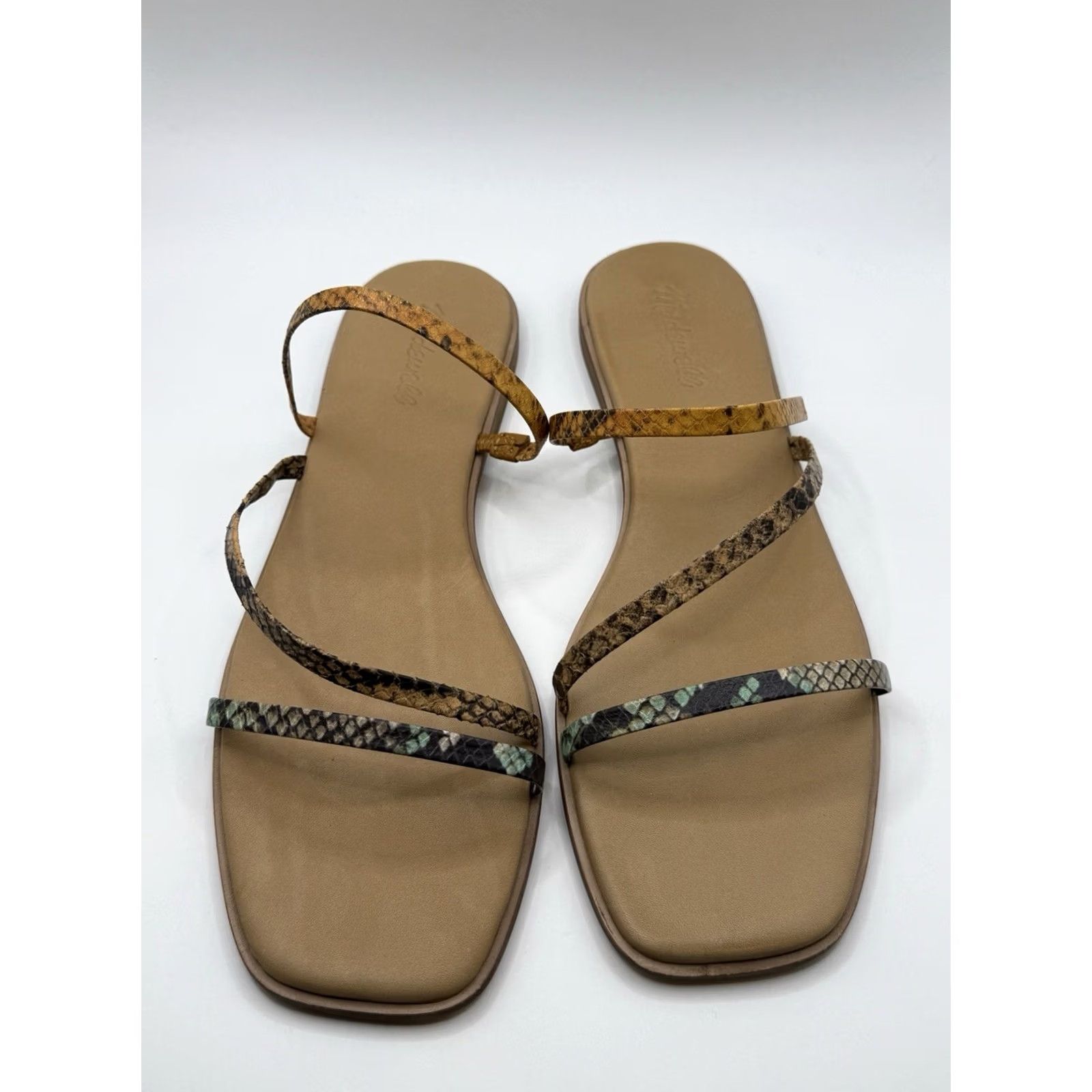 Madewell Madewell Lyra Slide Sandal Snake Embossed Leather Women's Sz 10 Multicolor Animal Print Leather Slip On Size US 10 / IT 40 - 4 Thumbnail