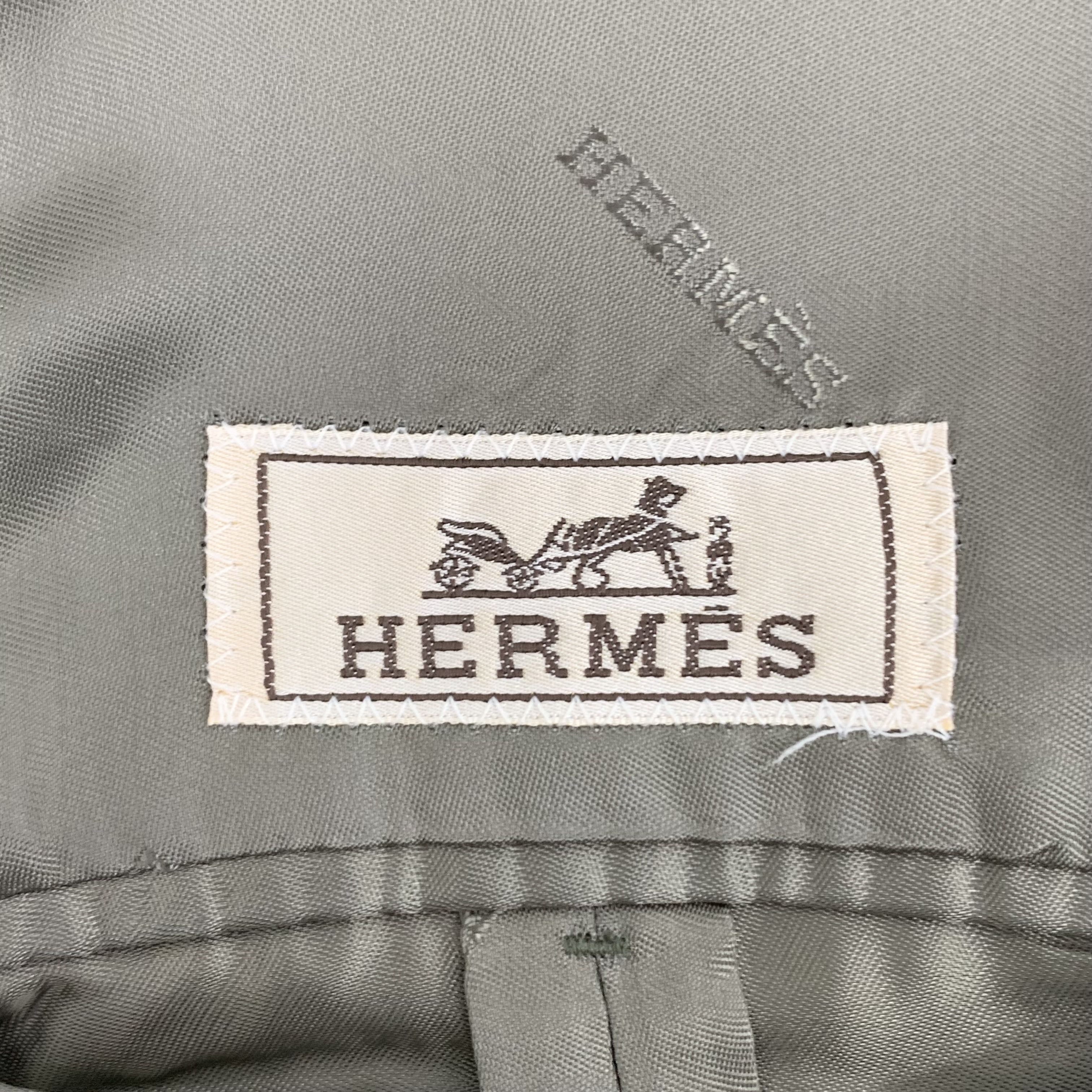 Hermes Hermes Brown-Green Cotton Coat (Size 50) Size US M / EU 48-50 / 2 - 2 Thumbnail