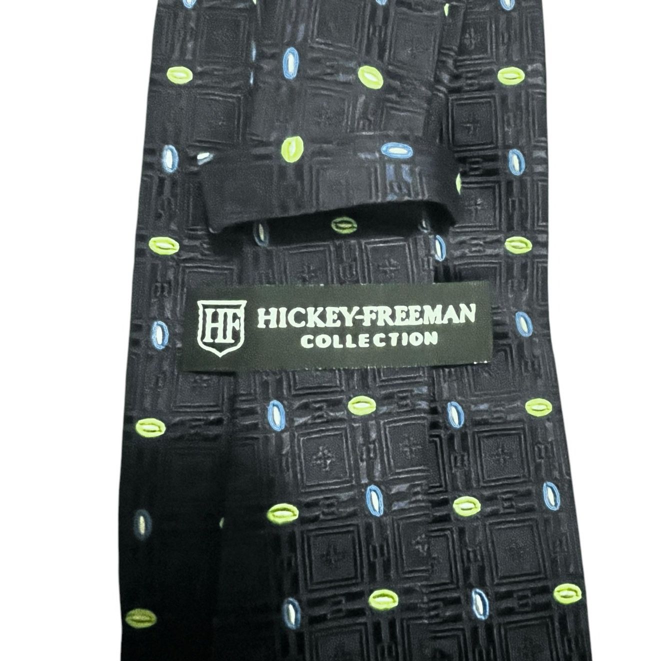 Hickey Freeman Hickey Freeman Collection Navy with green Men Tie 100% Silk Size ONE SIZE - 3 Thumbnail