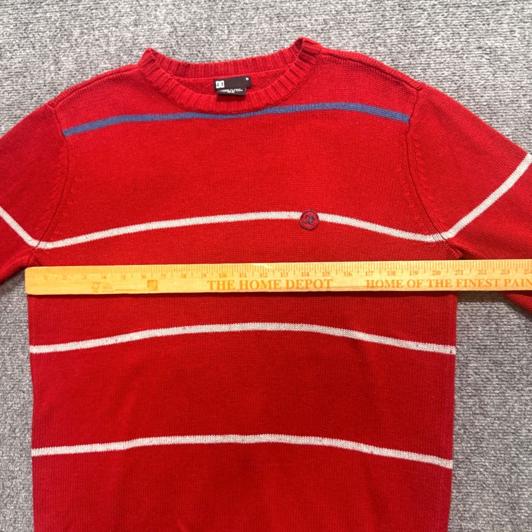 Vintage DC Shoes Sweater Pullover Mens Medium Striped Red Cotton Y2K Skater Sweatshirt Size US M / EU 48-50 / 2 - 6 Thumbnail