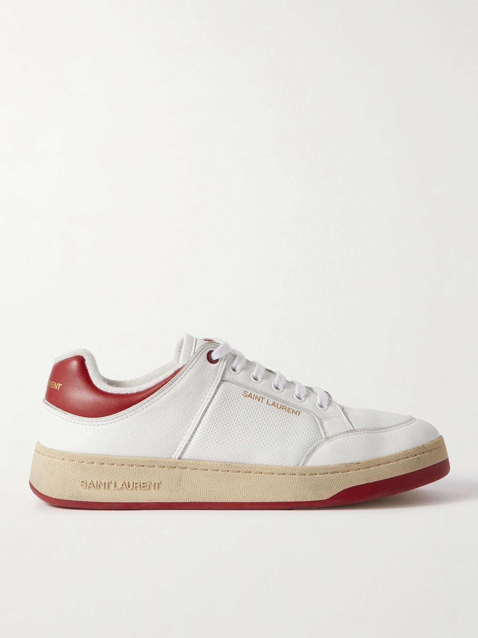 Saint Laurent Paris o1tr1nto0725 SL/61 Sneakers in Smooth Leather in White/Red Size US 10.5 / EU 43-44 - 1 Thumbnail