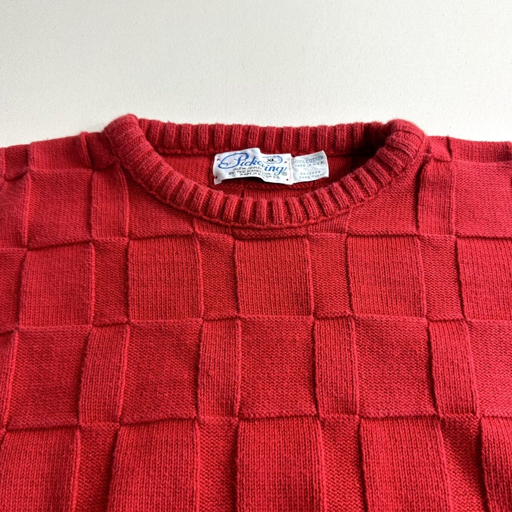 CO VINTAGE Pickering Kimberton Co Golf Club Crewneck Sweater Sportswear Mens XL red Cotton Knit Pullover Golf All Seasons Winter Summer Spring Fall Mens Size US XL / EU 56 / 4 - 4 Thumbnail