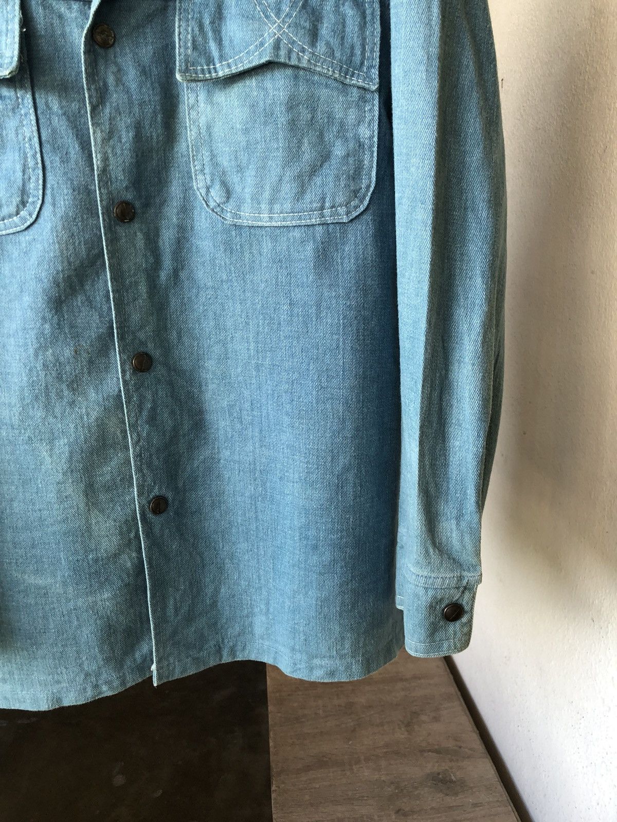 Sears Vintage 70s Sears Thick Denim Western Shirt Size US L / EU 52-54 / 3 - 5 Thumbnail