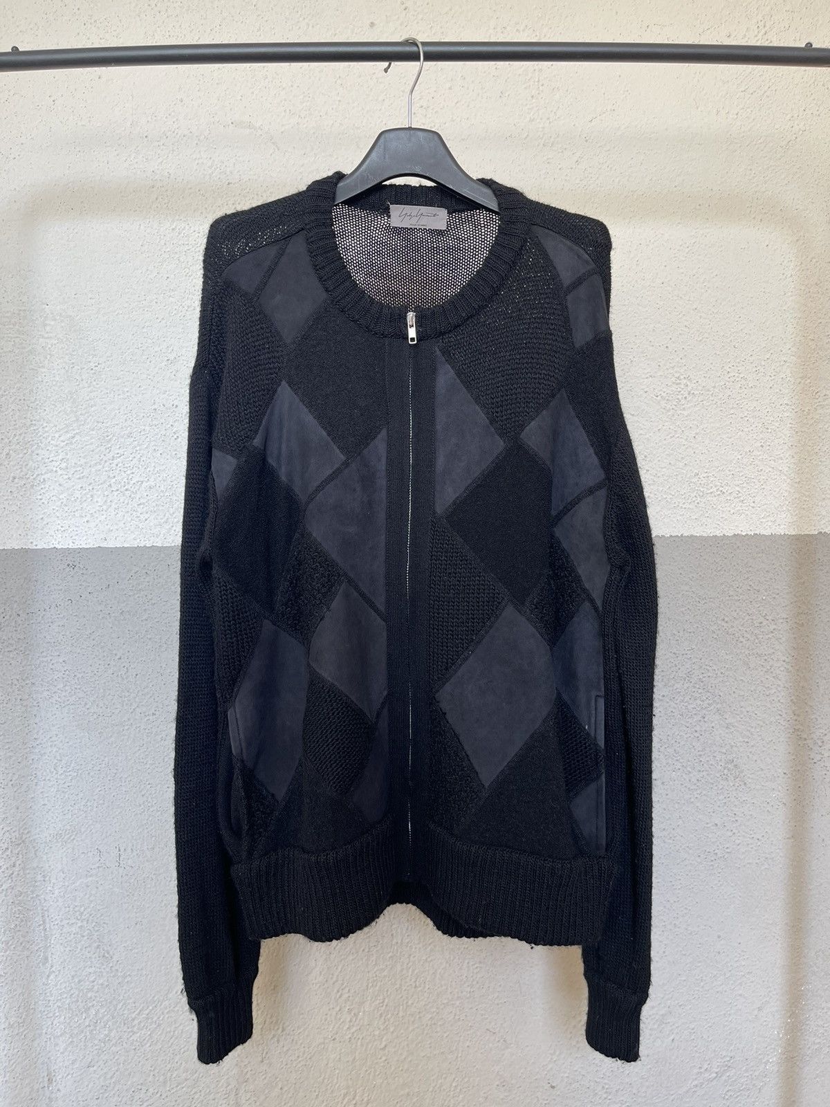 Yohji Yamamoto Yohji Yamamoto Pour Homme Geometric Knit Full Zip Wool Size US L / EU 52-54 / 3 - 1 Thumbnail