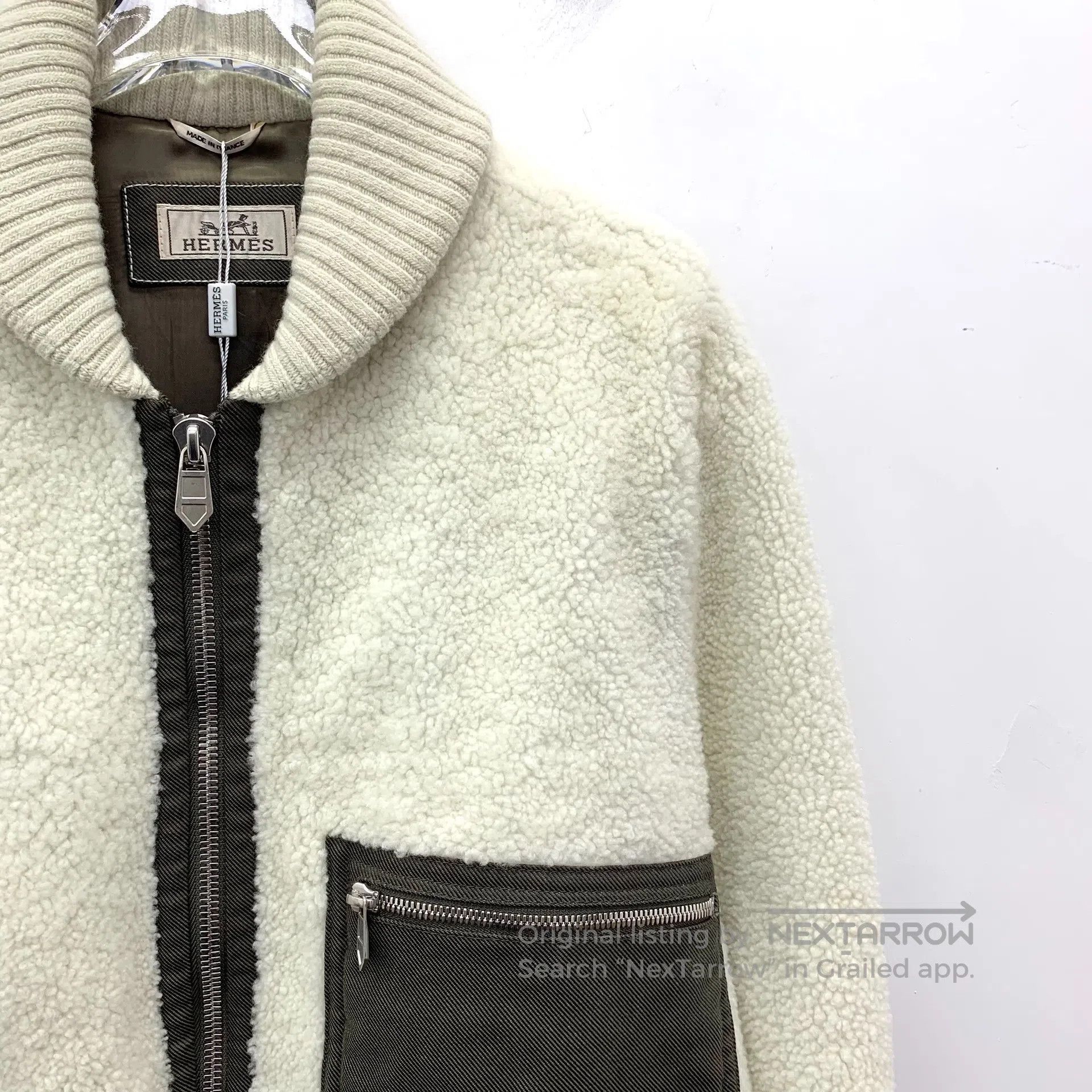 Hermes Hermes White collar zip-up wool fur baseball jacket| Size US S / EU 44-46 / 1 - 3 Thumbnail