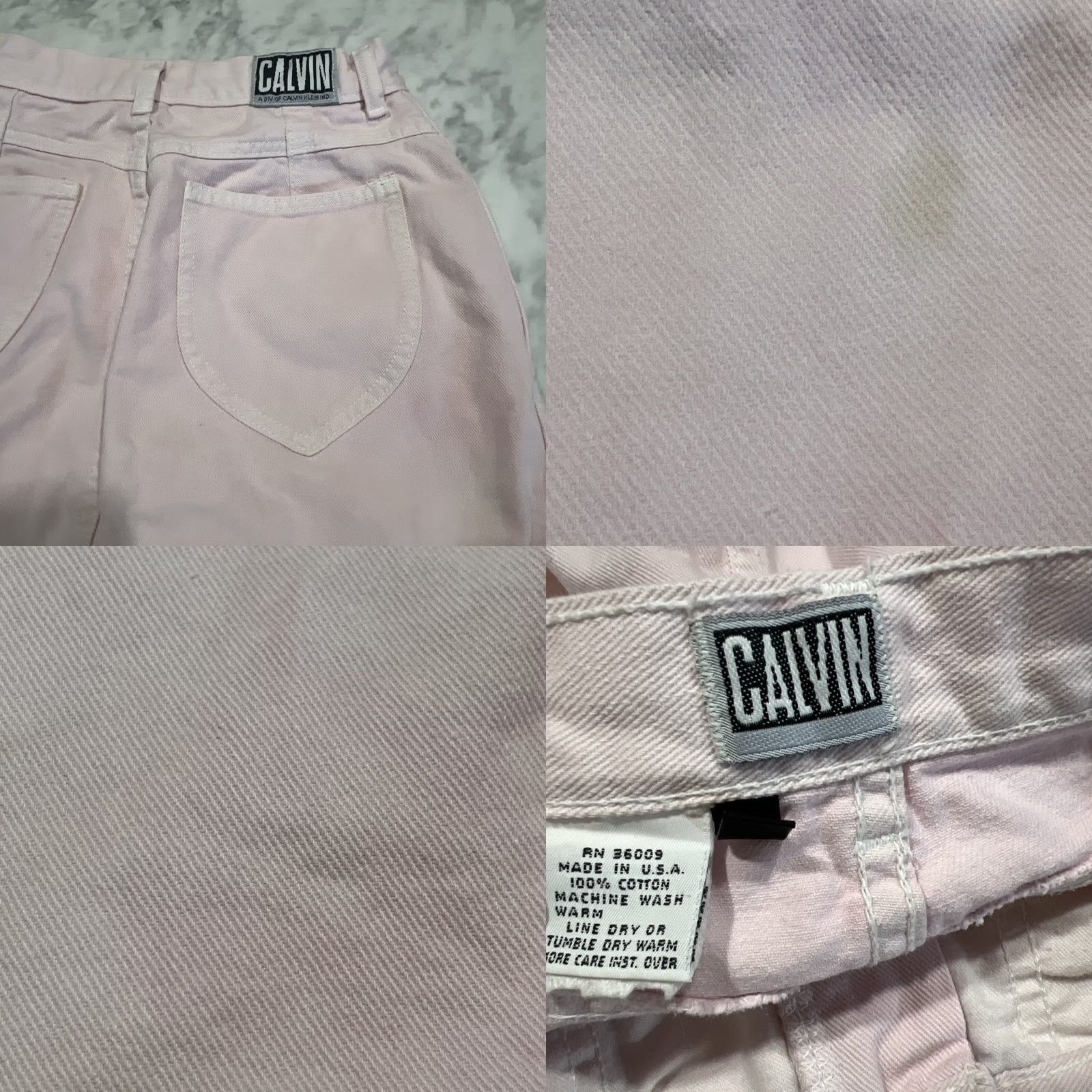 Calvin Klein VINTAGE Calvin Klein Skirt Light Pink Denim 9/10 Pockets Zipper Made USA Women Short Pencil Straight XS? Size 30" / US 8 / IT 44 - 9 Thumbnail