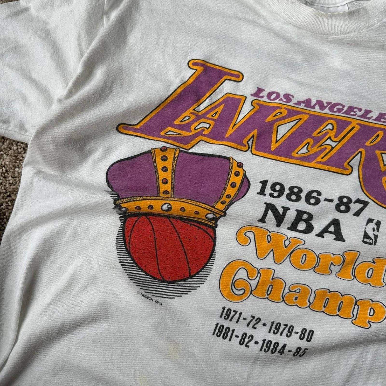 Vintage Rare Vintage 80s NBA Los Angeles Lakers World Champs Shirt Size US XL / EU 56 / 4 - 6 Thumbnail