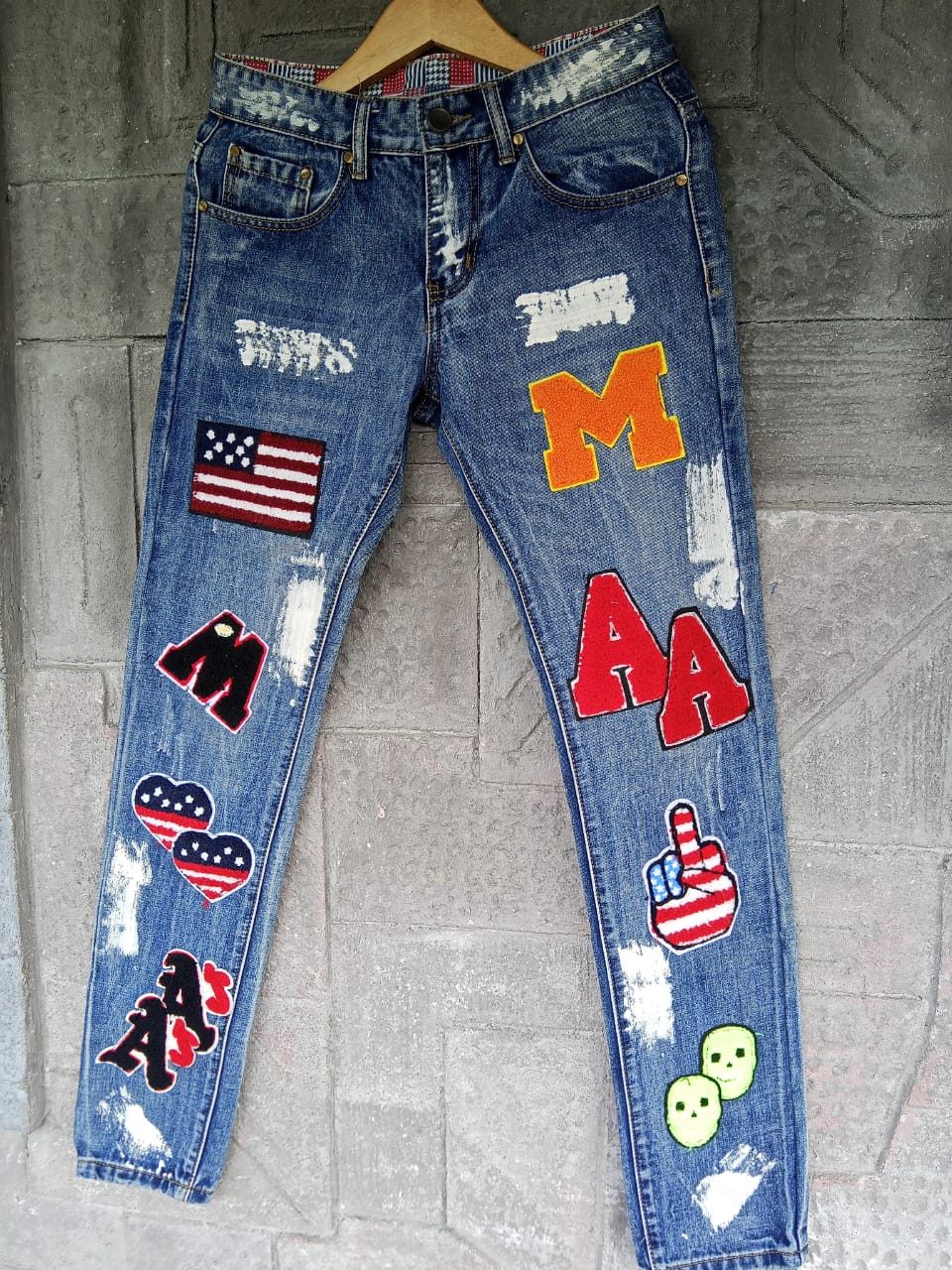 Designer × Vintage Men's Hip Hop Street Jeans Y2K Men's Slim Fit Denim Pants Size US 29 - 1 Thumbnail