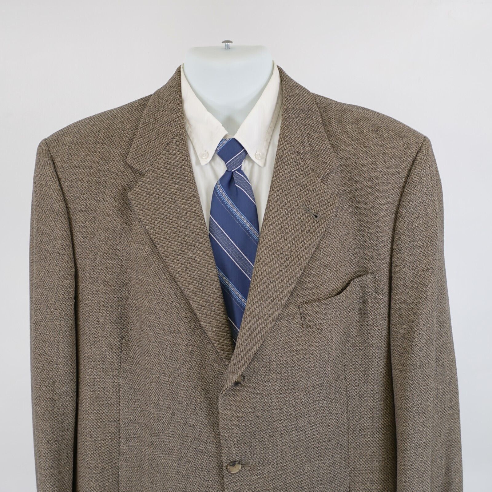 Hart Schaffner Marx Hart Schaffner Marx Tweed Wool Gray Tan Weave Sport Coat 44L Size 44L - 1 Thumbnail