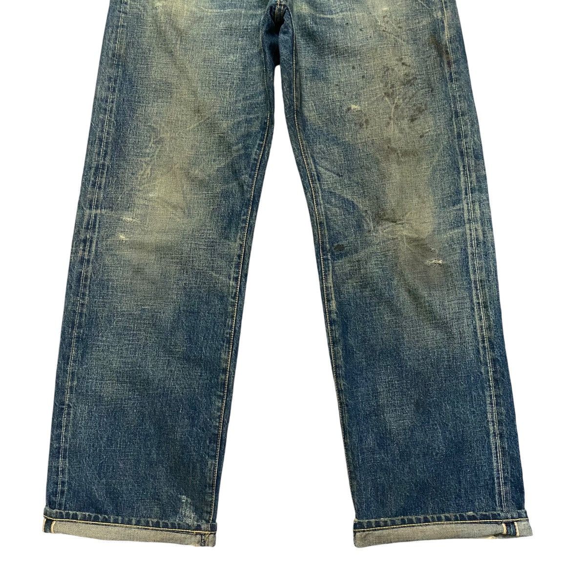 Freewheelers CALEE SUPPLY Denim Selvedge Jeans Dirty Blue Repaired Size US 32 / EU 48 - 6 Thumbnail
