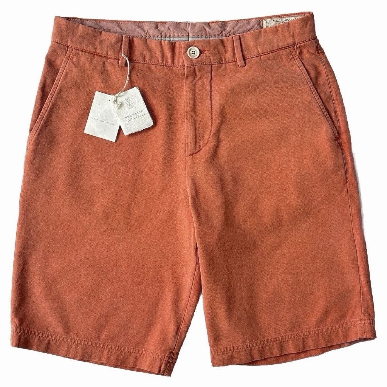 Brunello Cucinelli 595$ BRUNELLO CUCINELLI MEN'S SHORTS 100% COTTON ORANGE SIZE Size US 38 / EU 54 - 1 Thumbnail