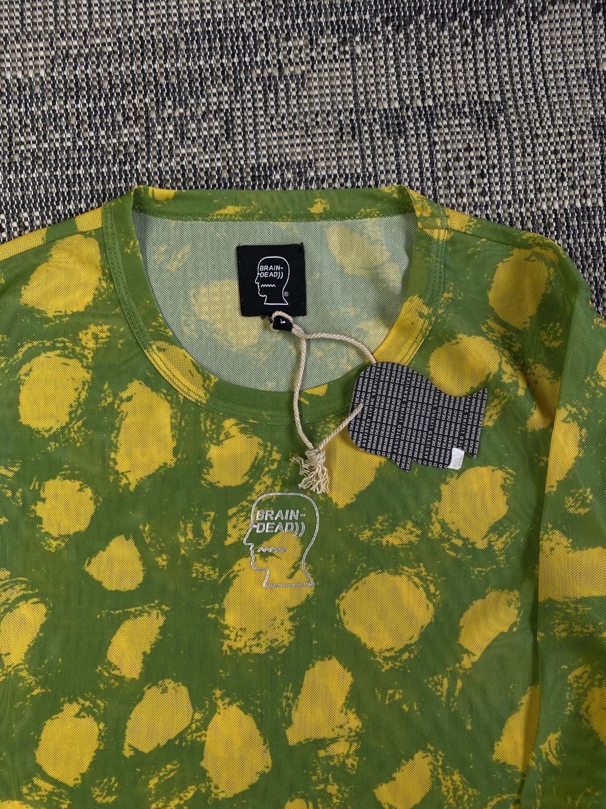 Brain Dead Dot Hyper Mesh Bell Sleeve Top - Lime Y2k Size L / US 10 / IT 46 - 3 Thumbnail