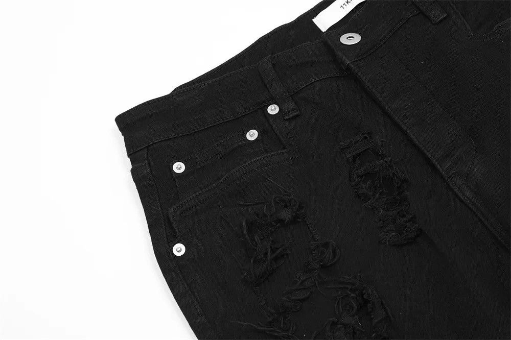 Jean Opium Distressed Black Stack Denim Jeans y2k retro style Size US 32 / EU 48 - 6 Thumbnail