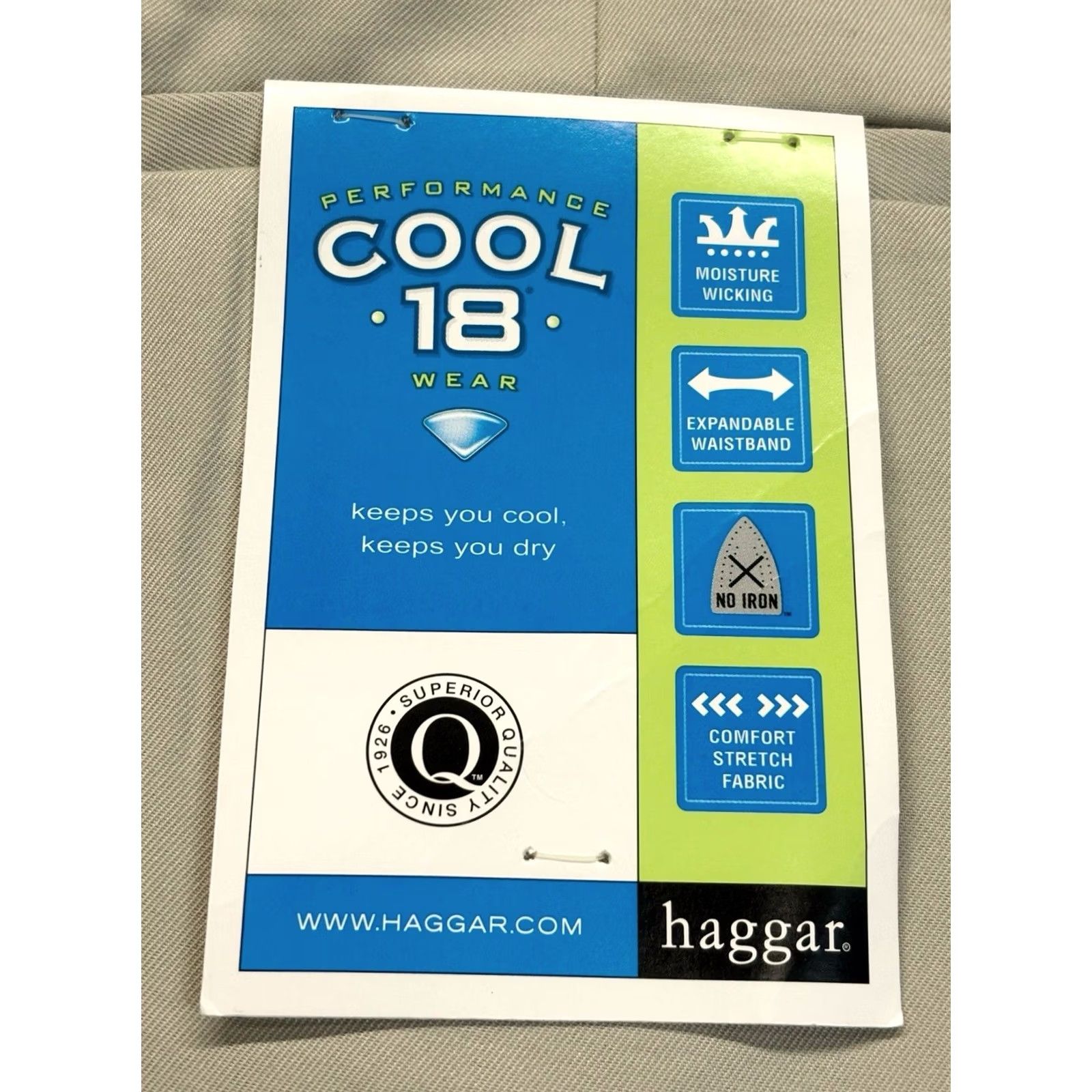 Haggar Haggar Shorts Cool 18 Gabardine Pleated Casual W44” Mens Regular Beige Summer Mens - No Pattern, Zip Button, Moisture Wicking, Non Iron Size US 44 / EU 60 - 4 Thumbnail