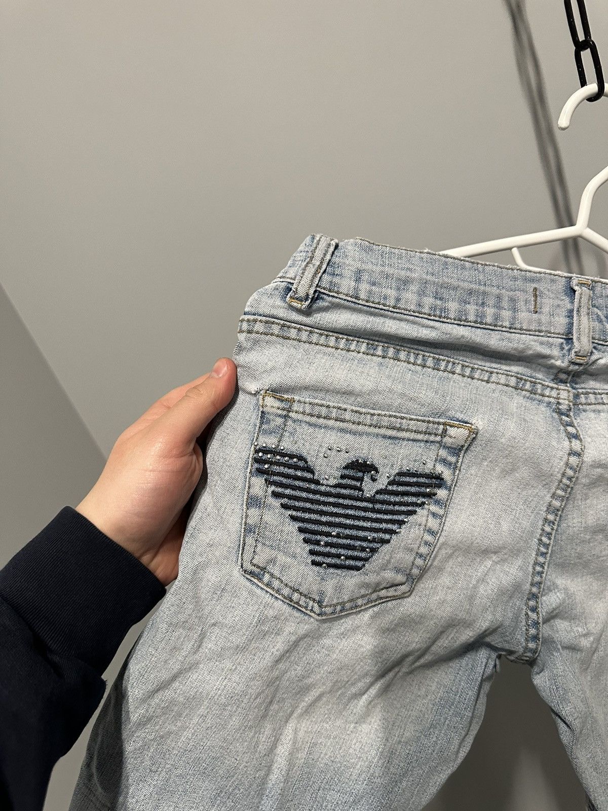Armani Vintage Armani Big Logo Denim Shorts 2000s Style Y2K Size 26" / US 2 / IT 38 - 5 Thumbnail