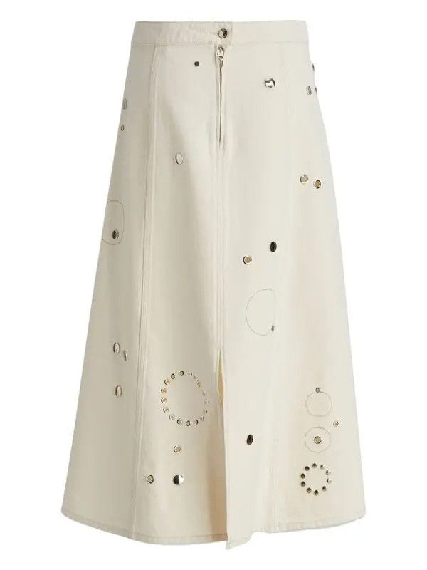 Chloe o1loc1c0625 Midi Skirt in Iconic Milk Size 27" / US 4 / IT 40 - 2 Thumbnail