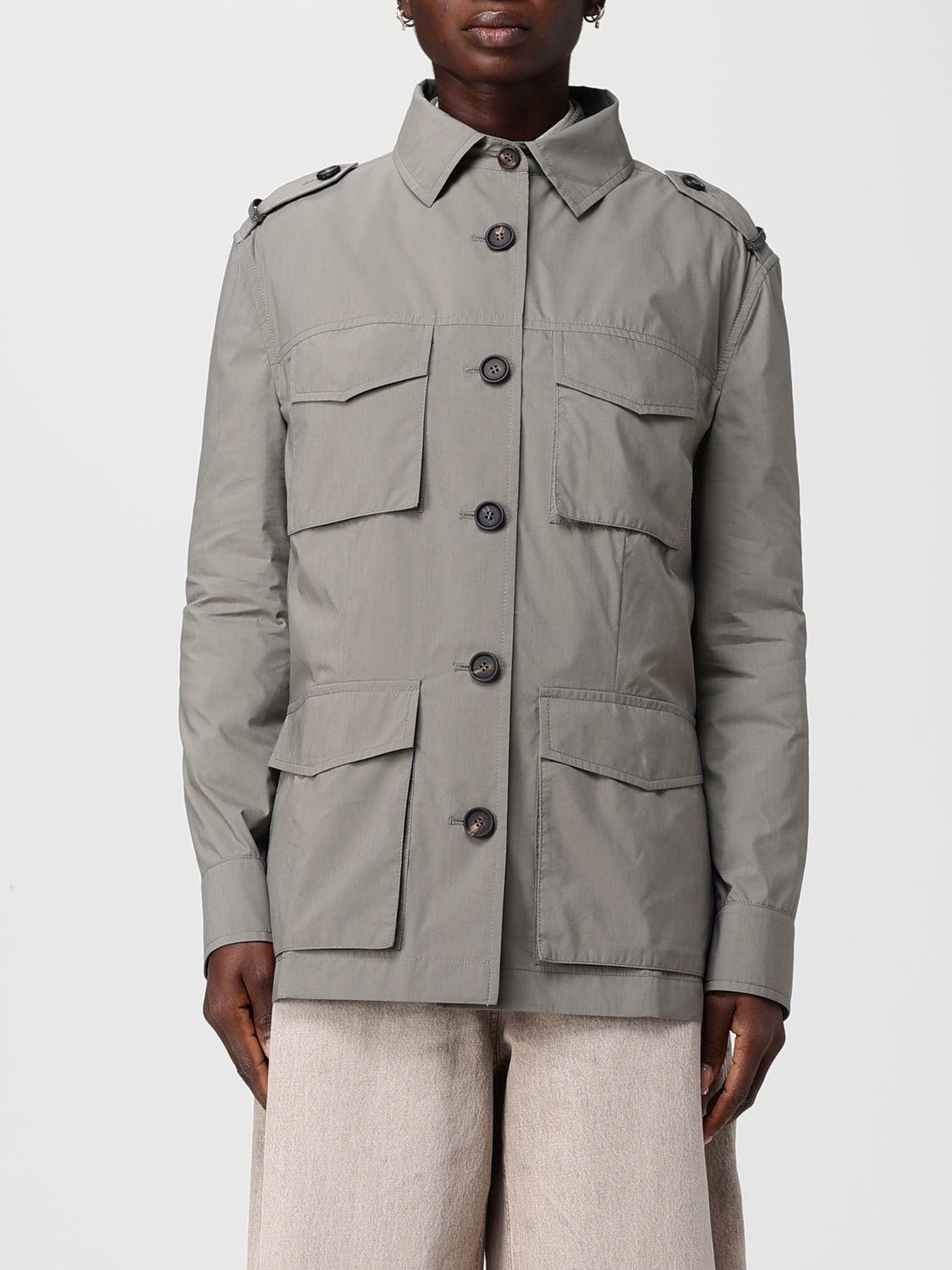 Brunello Cucinelli Brunello Cucinelli Jacket Woman Kaki Size XS / US 0-2 / IT 36-38 - 1 Thumbnail
