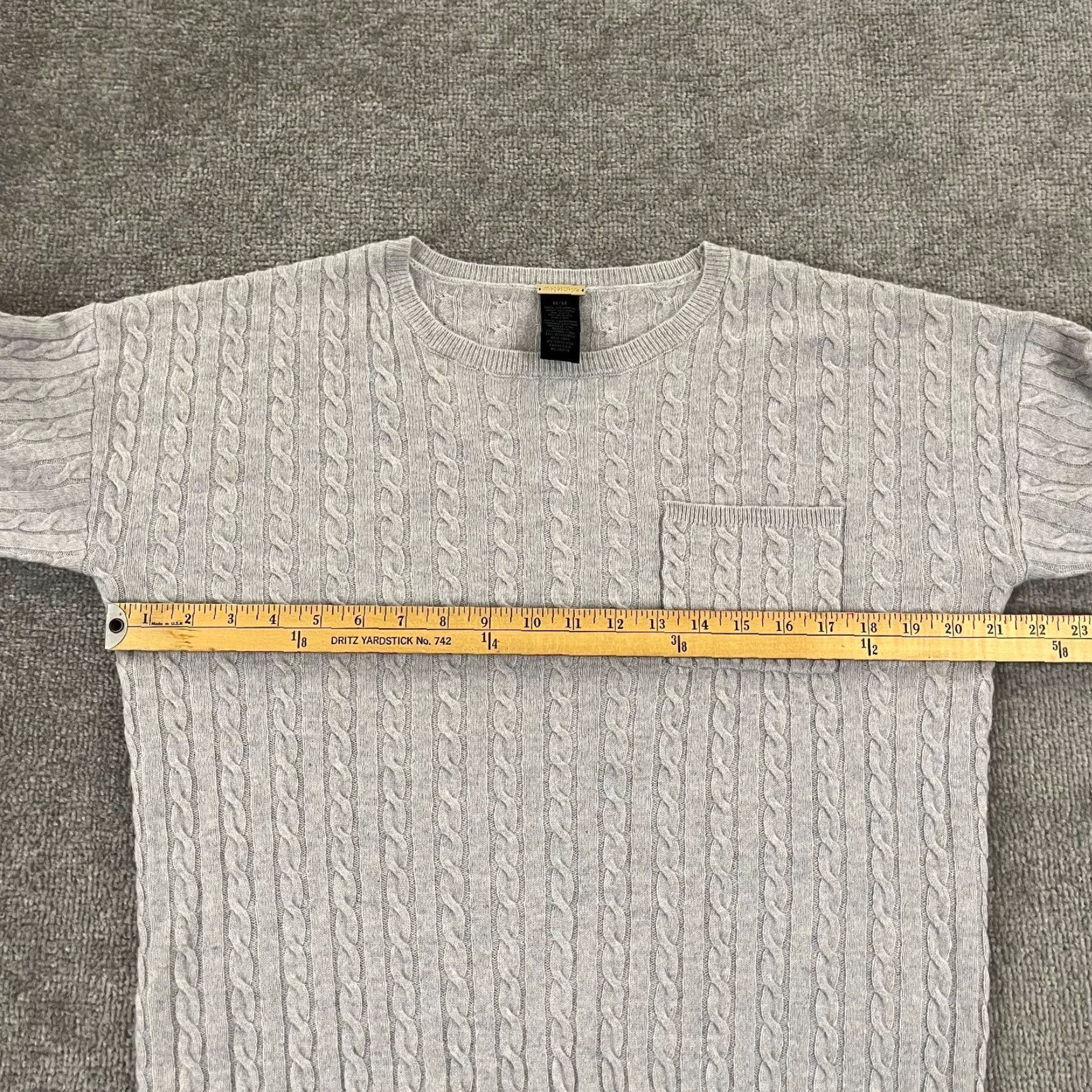 Vintage MAGASCHONI Sweater Womens Medium Blue Gray Cashmere Cable Knit Pullover Light Crew Neck Long Sleeve Size M / US 6-8 / IT 42-44 - 4 Thumbnail