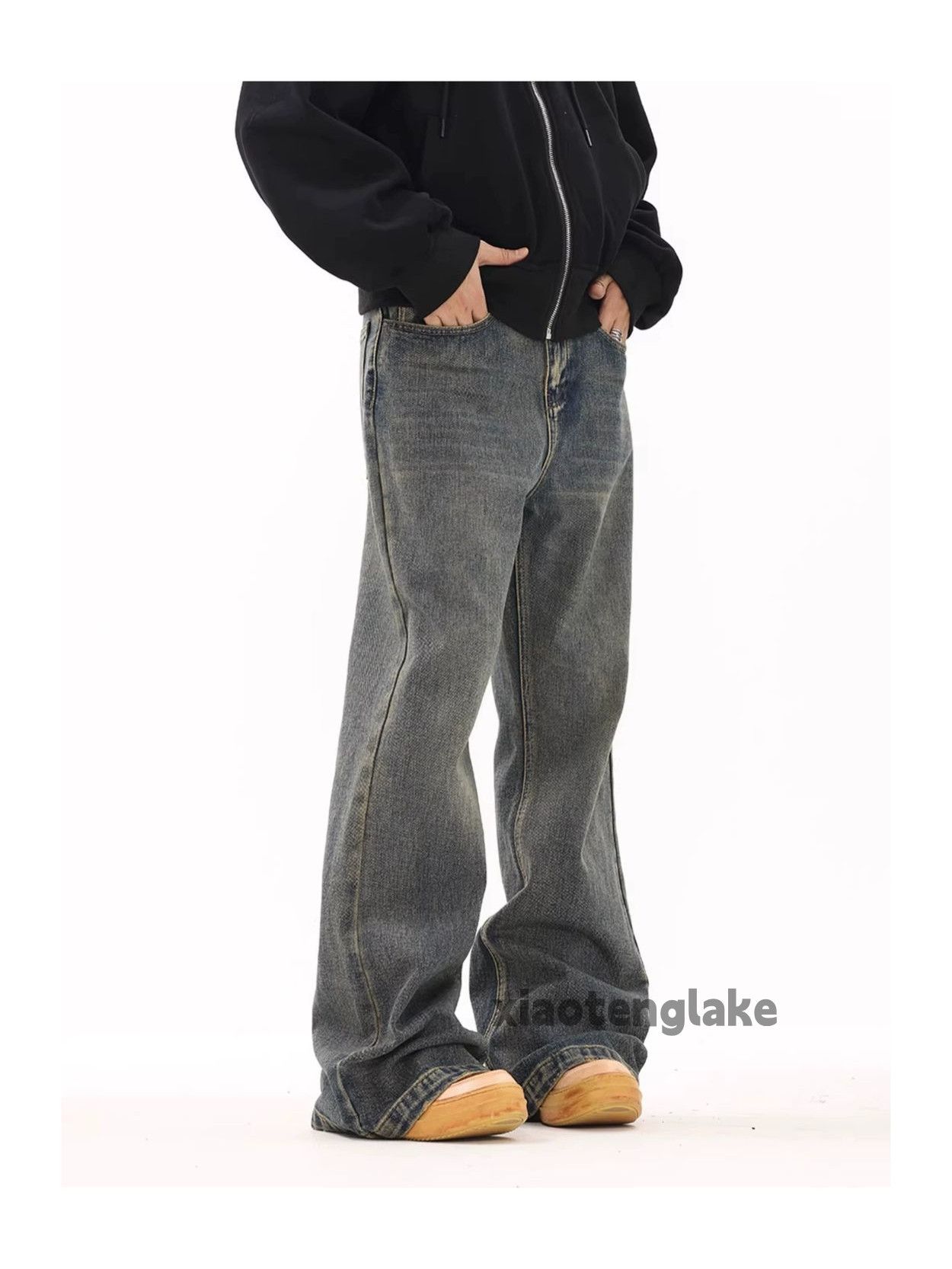 Jean × Vintage washed faded cleanfit yuppie bootcut loose jeans Size US 32 / EU 48 - 1 Thumbnail