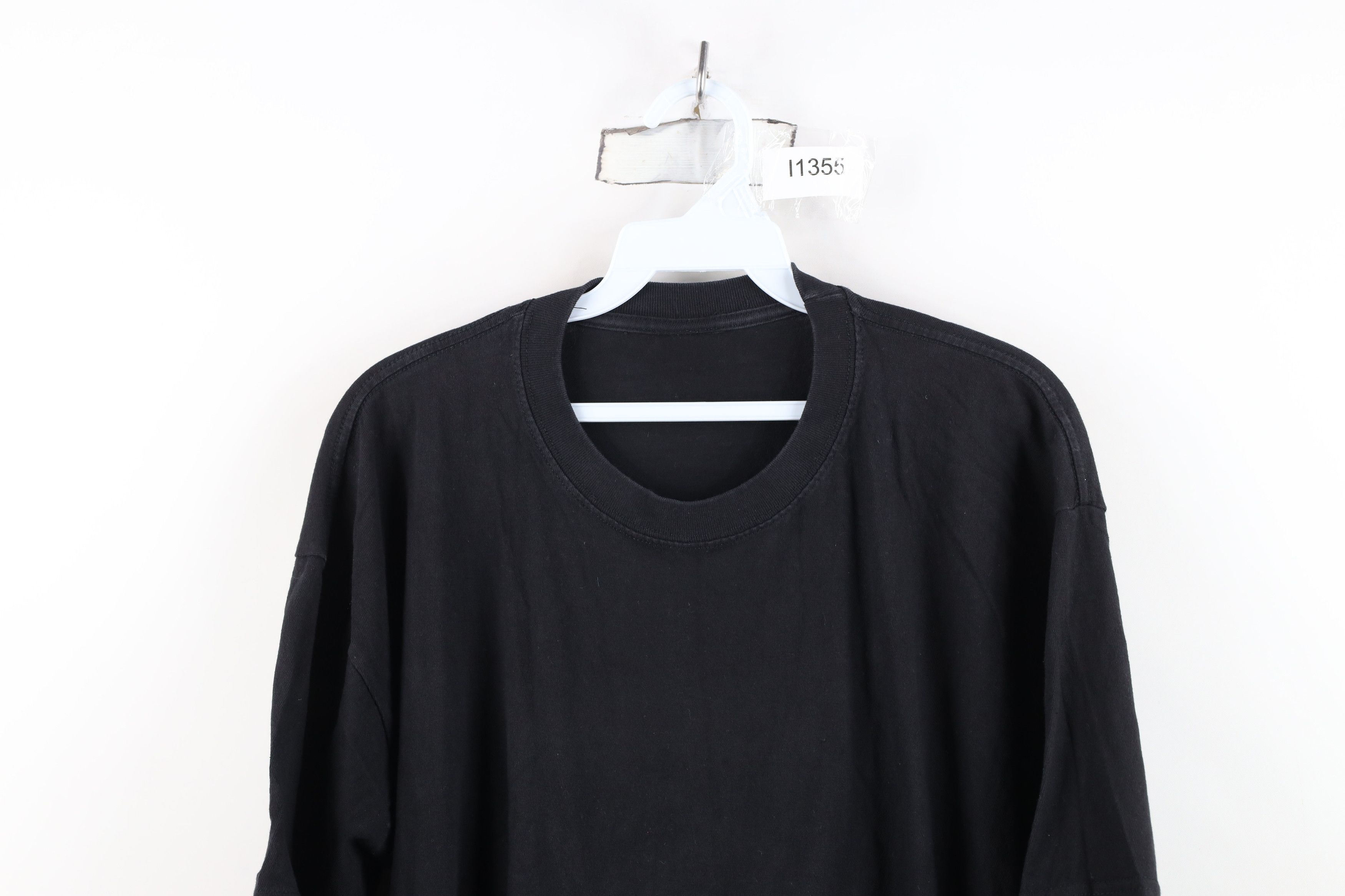 Vintage Vintage 90s Y2K Streetwear Faded Blank Cotton T-Shirt Black Size US L / EU 52-54 / 3 - 2 Thumbnail