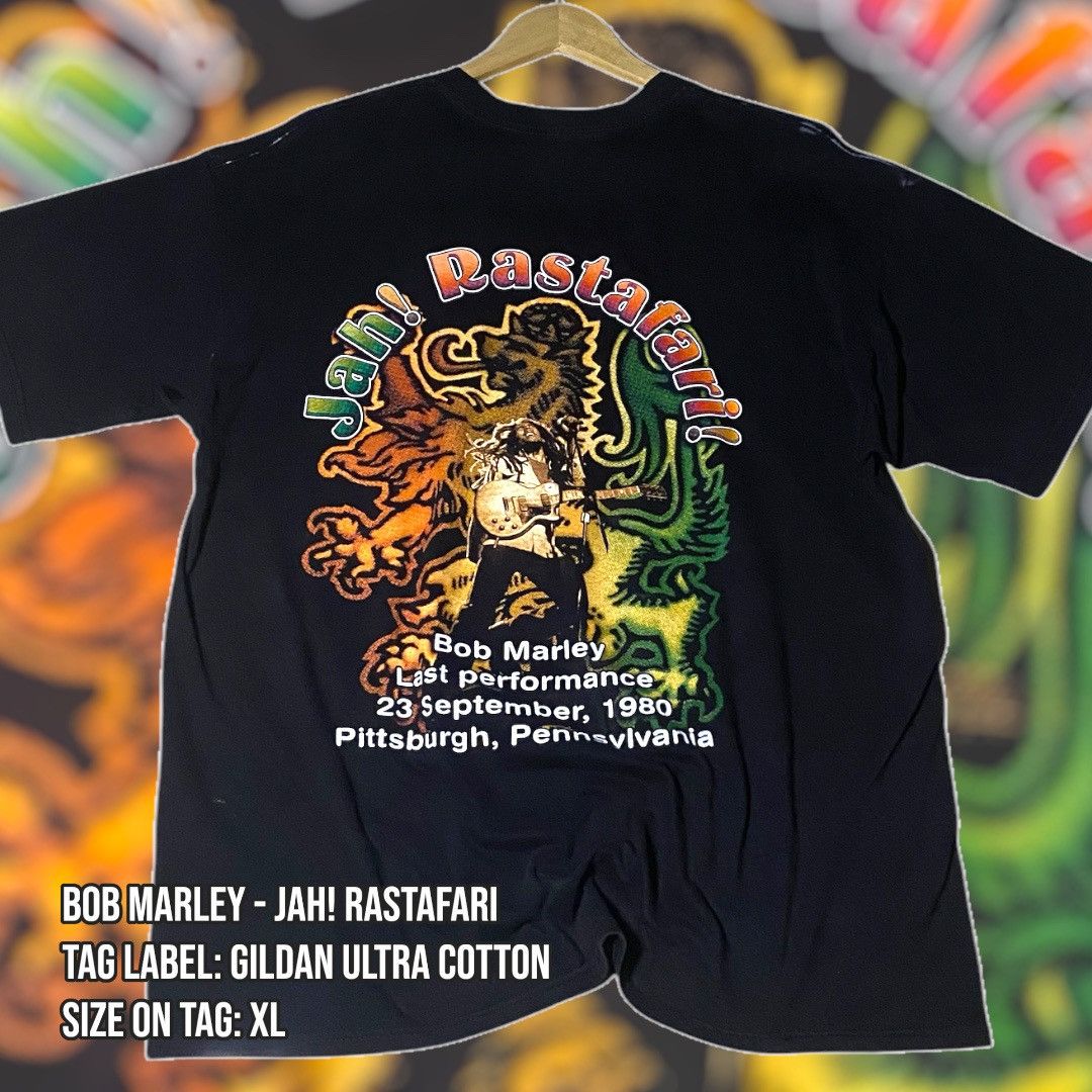 Band Tees × Vintage Bob Marley - Jah Rastafari 1980 (Last Performance) Band Tee Size US XL / EU 56 / 4 - 2 Thumbnail