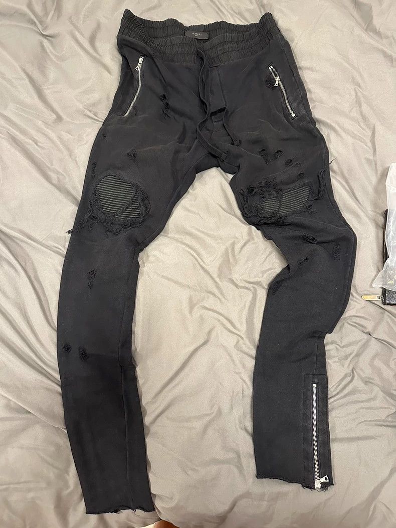 Amiri AMIRI Size LLeather patchwork sweatpants 2501-Nextarrow Size US 34 / EU 50 - 1 Thumbnail