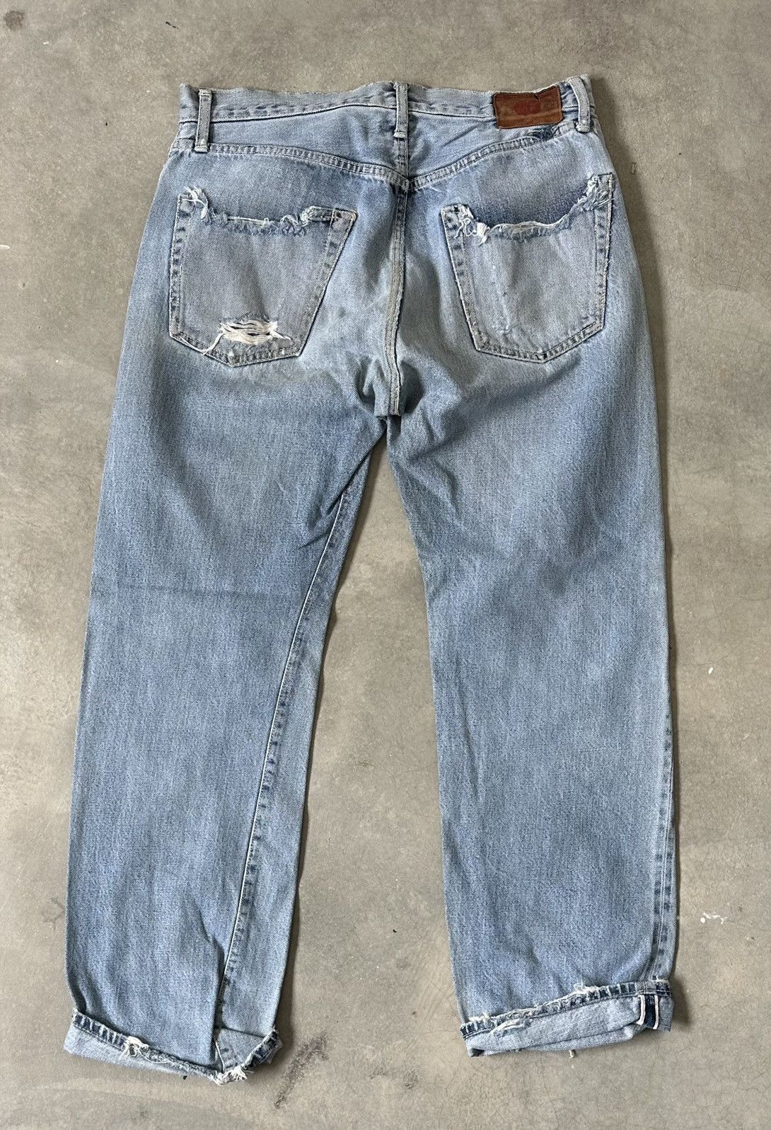 Spellbound VINTAGE SPELLBOUND DISTRESSED SELVEDGED DENIM PANT Size US 32 / EU 48 - 9 Thumbnail