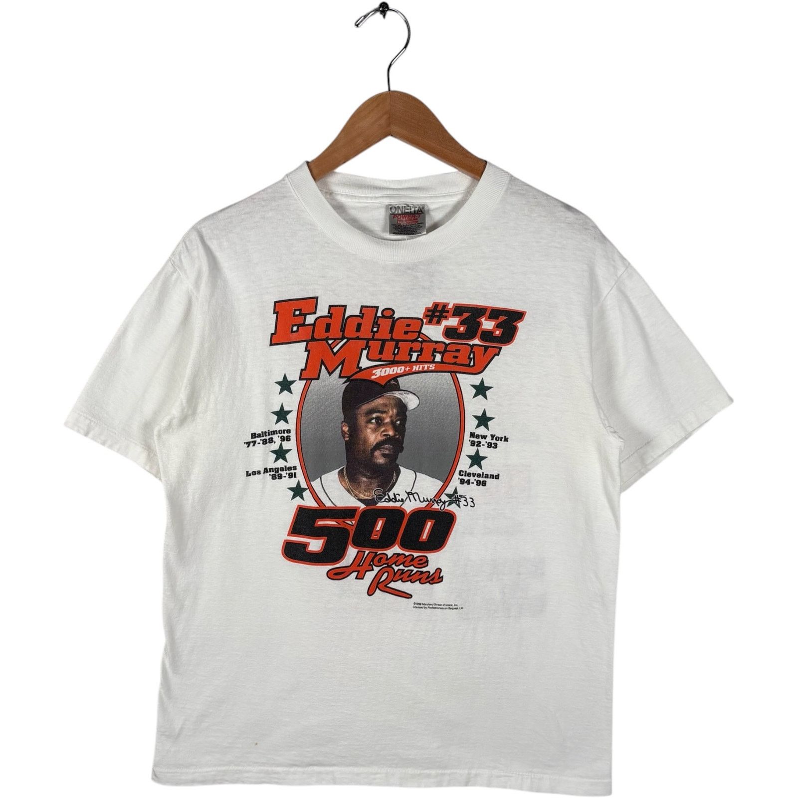 Vintage VTG Eddie Murray #33 "500 Home Runs" MLB Player Tee 90s M Size US M / EU 48-50 / 2 - 1 Thumbnail