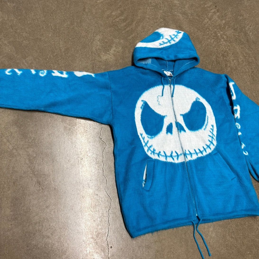 Handmade Nightmare Before Christmas Jack Skellington Wool Blue Jacket Size US XL / EU 56 / 4 - 5 Thumbnail