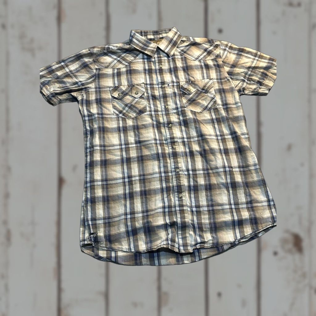 Wrangler Wrangler Retro Western Shirt Men's L 100% Cotton Pearl Snap Plaid Cowboy Front Pocket Long Sleeve Multicolor Classic Western Size US L / EU 52-54 / 3 - 1 Thumbnail