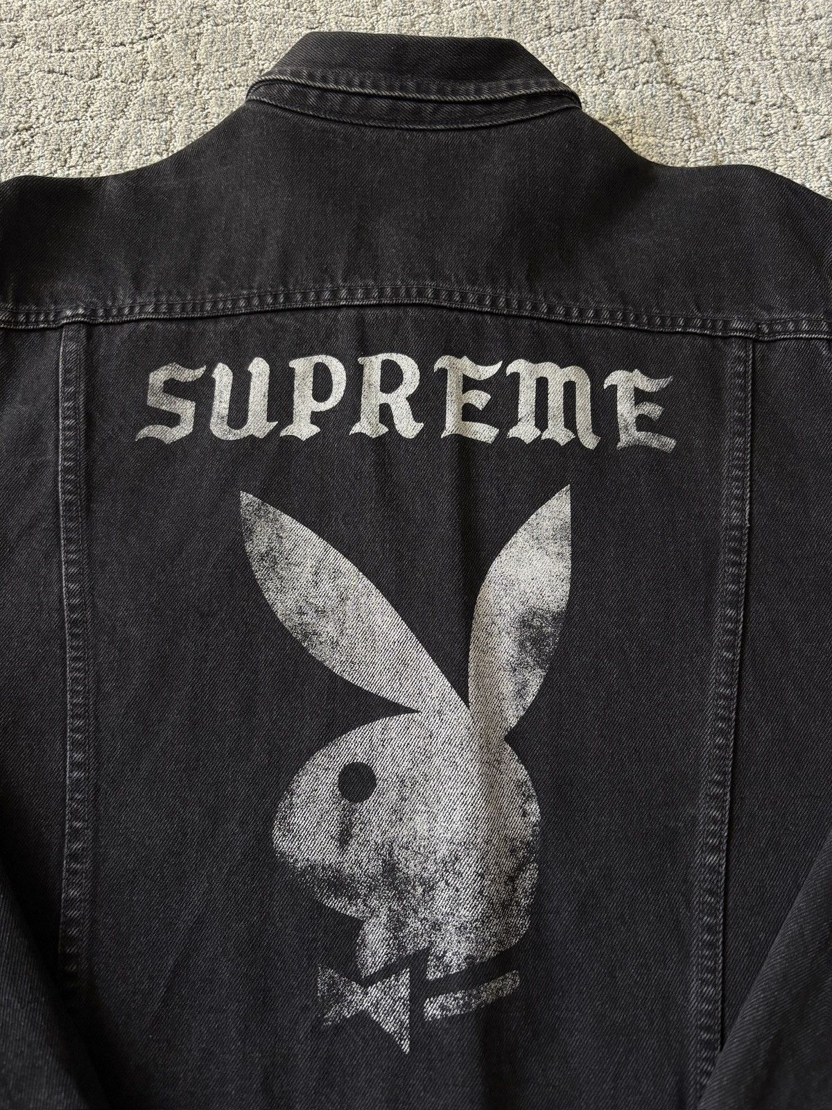 Playboy × Supreme Supreme x Playboy Button Up Denim Jean Jacket Black/ White Size US XL / EU 56 / 4 - 7 Thumbnail