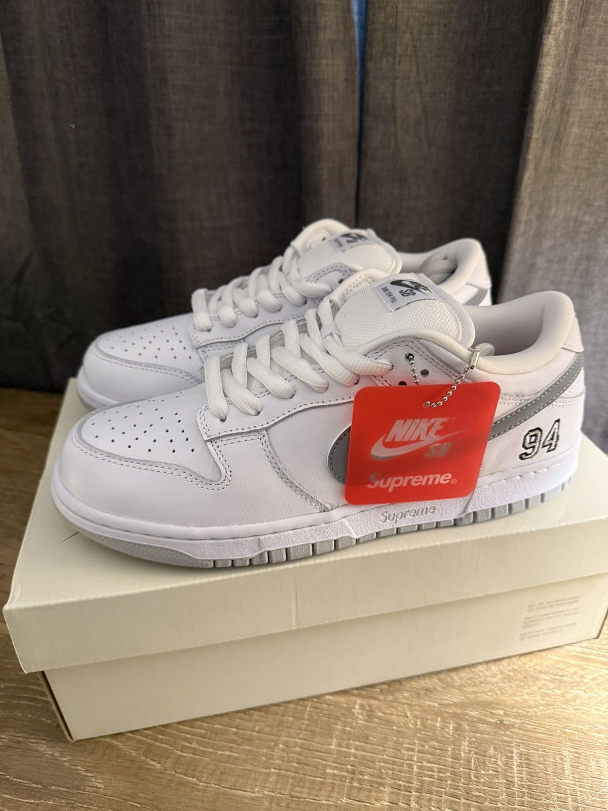 Supreme Supreme 94 Nike SB Dunk Low White Size US 9.5 / EU 42-43 - 2 Thumbnail