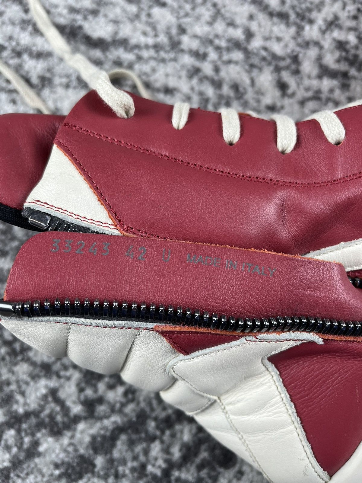 Rick Owens SS22 Rick Owens Fogachine Carnelian Red Leather Geobaskets Size US 9 / EU 42 - 11 Thumbnail