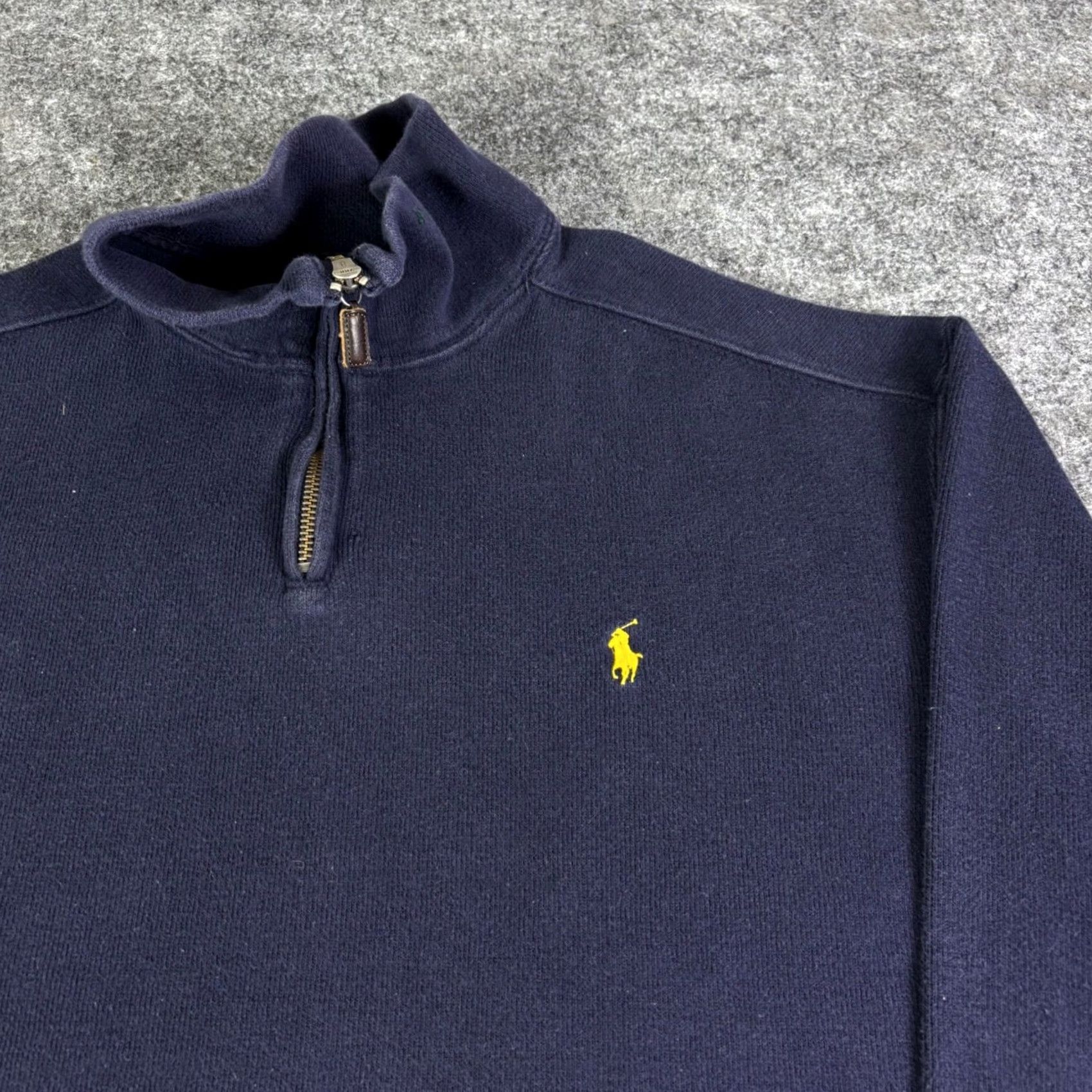 Polo Ralph Lauren Polo Ralph Lauren Mens XL Navy Blue Mock Neck Knit Pullover Sweater Size US XL / EU 56 / 4 - 6 Thumbnail