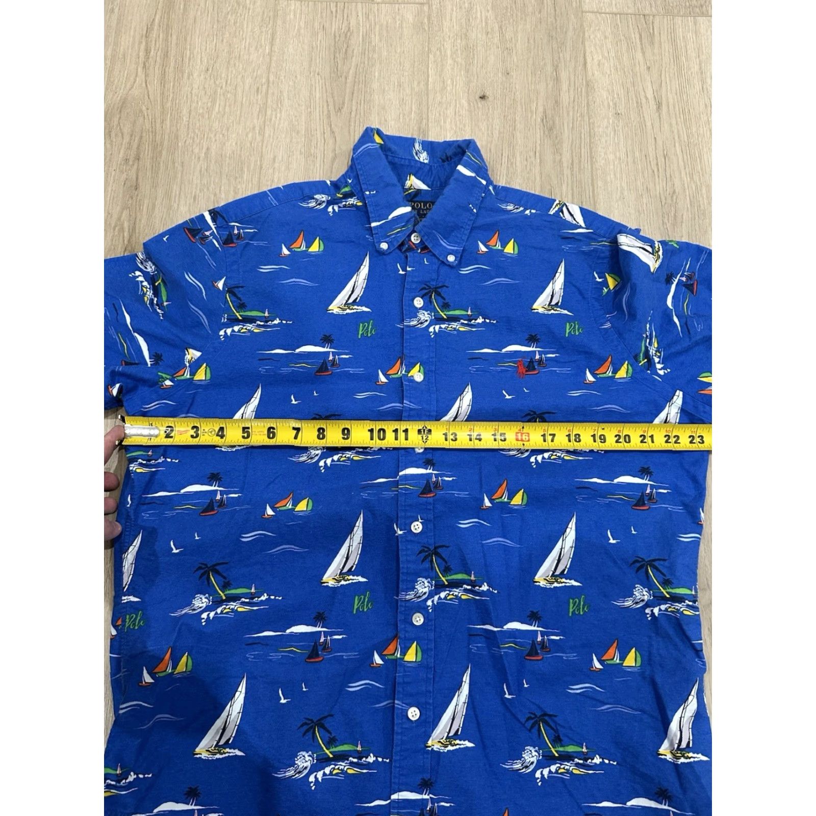 Polo Ralph Lauren Polo Ralph Lauren Button Down Shirt Mens Large Blue Nautical Sailboat Preppy Shirt Size US L / EU 52-54 / 3 - 7 Thumbnail