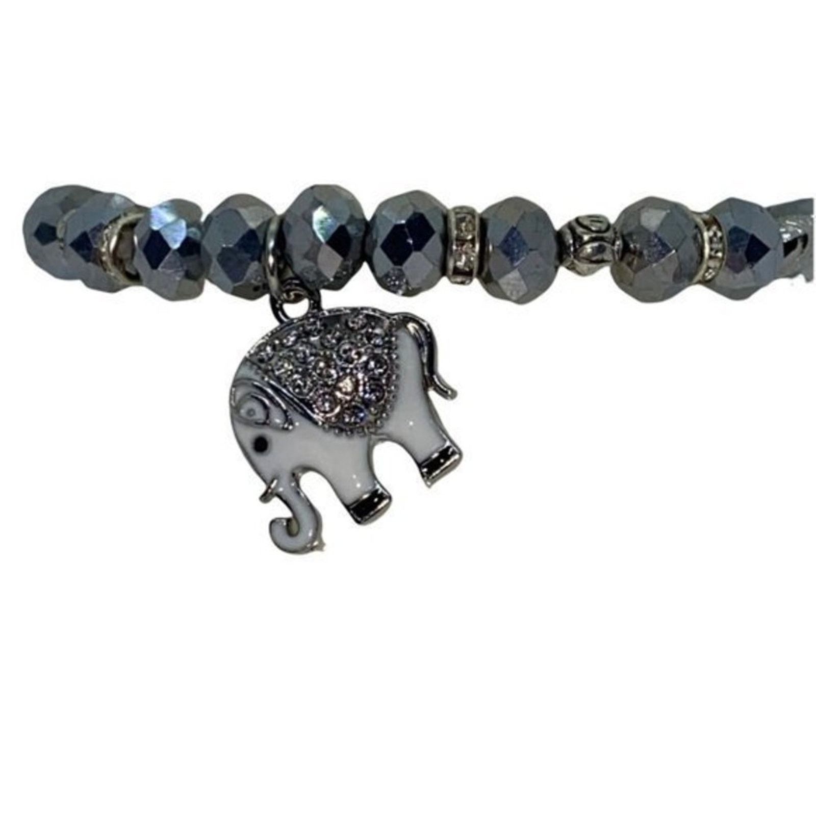 Other NWT Silver Beaded Silver-Tone Elephant Stretch Bracelet Size ONE SIZE - 2 Thumbnail