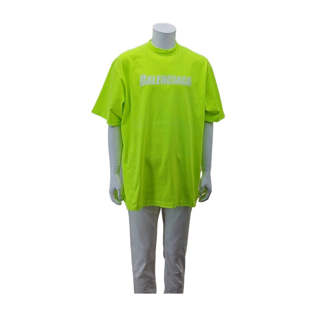 Balenciaga Balenciaga Neon Green Logo Short Sleeve T-Shirt Size S Size US S / EU 44-46 / 1 - 1 Thumbnail