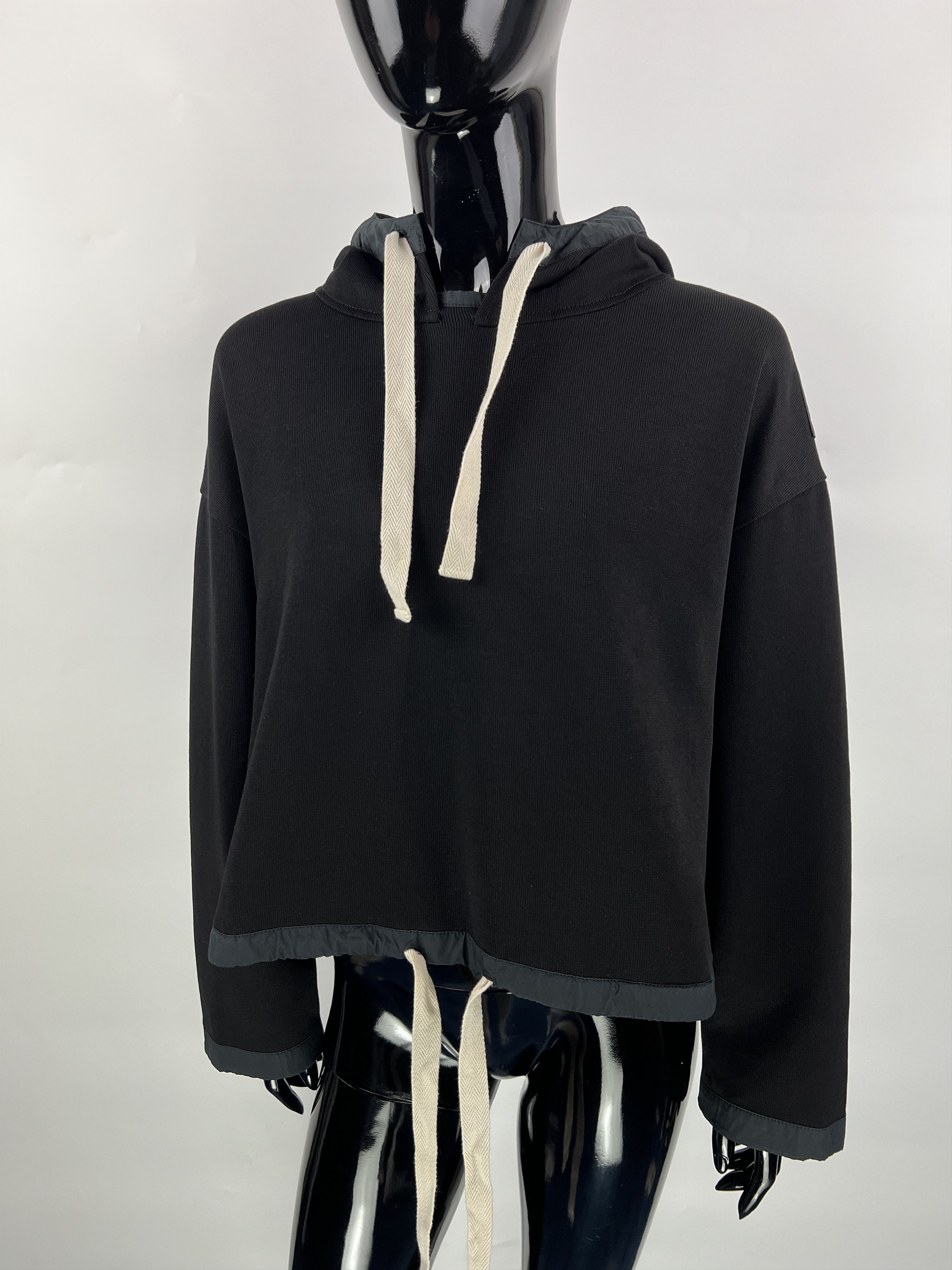 Jil Sander Jil Sander Black Cotton Cropped Hoodie Oversized Size XS / US 0-2 / IT 36-38 - 4 Thumbnail