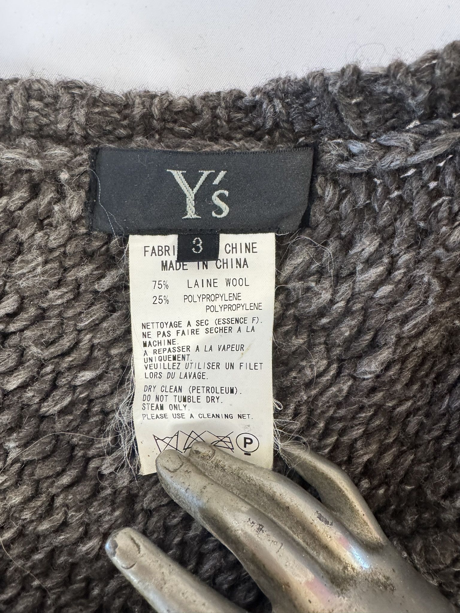 Yohji Yamamoto Y's by Yohji Yamamoto Diagonal Rib Cardigan - Size 3 Size M / US 6-8 / IT 42-44 - 2 Thumbnail