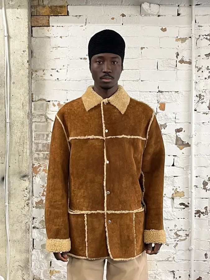 1990s Dolce & Gabbana Brown Shearling Leather Jacket